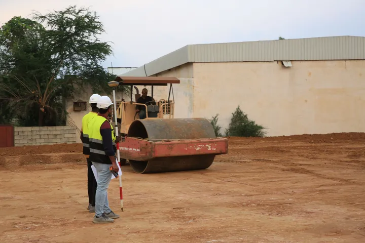 Engineers supervising roadworks